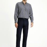 Koyu Lacivert Regular Fit Likralı Kanvas / Chino Pantolon