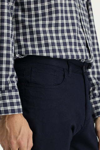  Koyu Lacivert Regular Fit Likralı Kanvas / Chino Pantolon