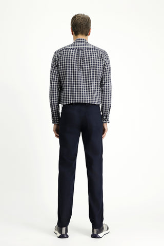  Koyu Lacivert Regular Fit Likralı Kanvas / Chino Pantolon