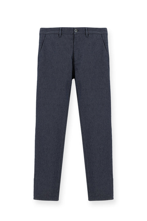 Koyu Lacivert Regular Fit Standart Kesim Likralı Kanvas / Chino Pantolon