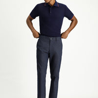 Koyu Lacivert Relaxed Fit Rahat Kesim Likralı Kanvas / Chino Pantolon