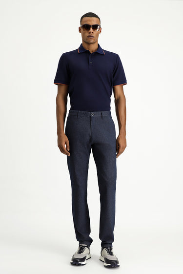  Koyu Lacivert Relaxed Fit Rahat Kesim Likralı Kanvas / Chino Pantolon