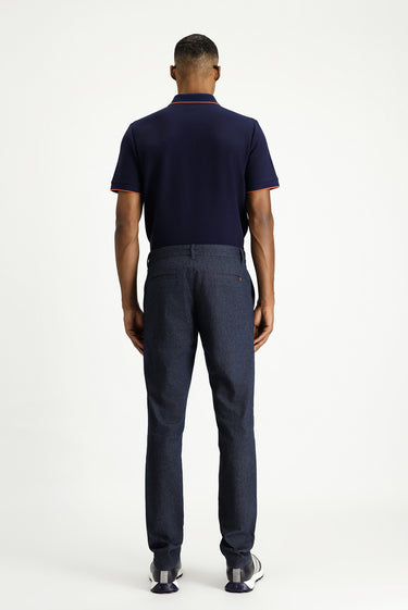  Koyu Lacivert Regular Fit Likralı Kanvas / Chino Pantolon