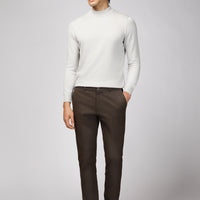 Dark Brown Relaxed Fit Stretch Canvas / Chino Trousers