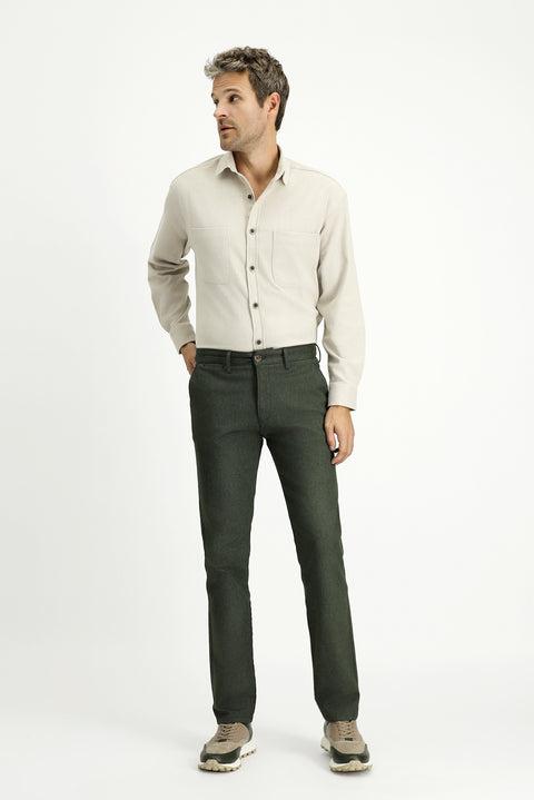 Koyu Yeşil 4 Drop Relaxed Fit Rahat Kesim Likralı Kanvas / Chino Pantolon