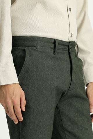  Koyu Yeşil 6 Drop Regular Fit Standart Kesim Likralı Kanvas / Chino Pantolon