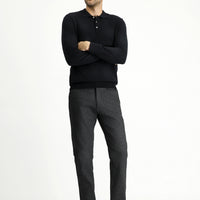 Orta Antrasit Slim Fit Dar Kesim Likralı Kanvas / Chino Pantolon