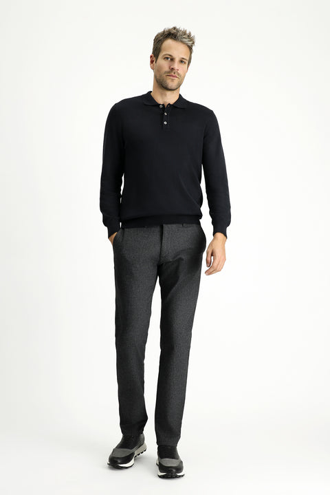 Orta Antrasit Slim Fit Dar Kesim Likralı Kanvas / Chino Pantolon