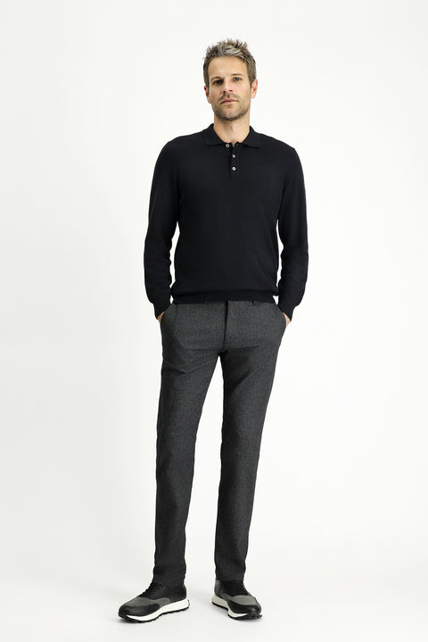 Orta Antrasit Slim Fit Dar Kesim Likralı Kanvas / Chino Pantolon
