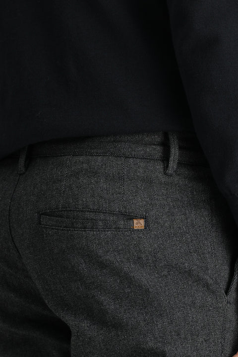 Orta Antrasit Relaxed Fit Rahat Kesim Likralı Kanvas / Chino Pantolon