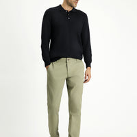 Orta Haki Regular Fit Desenli Likralı Kanvas / Chino Pantolon