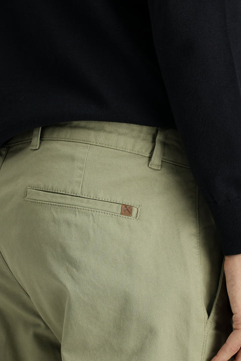 Orta Haki Regular Fit Standart Kesim Desenli Likralı Kanvas / Chino Pantolon
