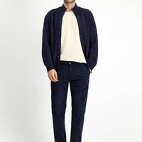 Koyu Lacivert Regular Fit Likralı Kanvas / Chino Pantolon