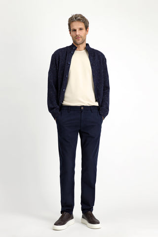  Koyu Lacivert 6 Drop Regular Fit Standart Kesim Likralı Kanvas / Chino Pantolon