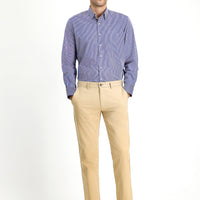 Orta Bej Regular Fit Standart Kesim Likralı Kanvas / Chino Pantolon