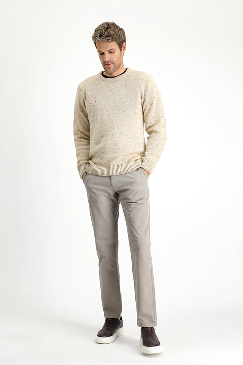 Mid Mink Regular Fit Standard Cut Lycra Canvas / Chino Trousers