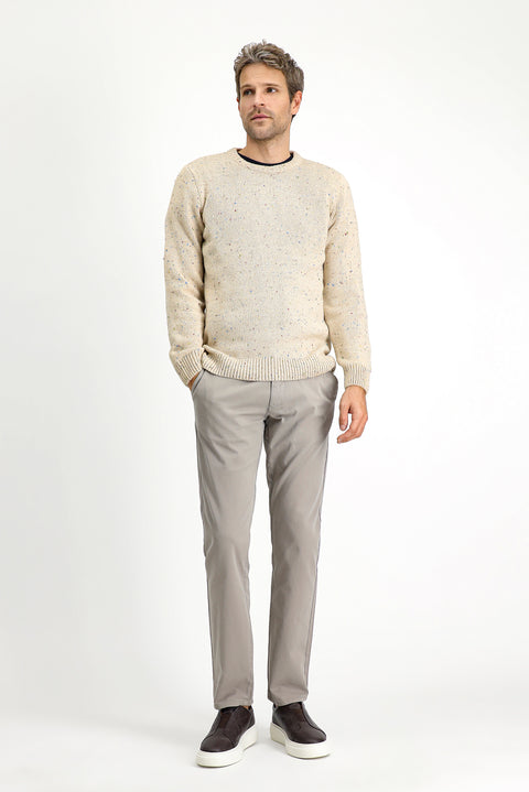 Mid Mink Regular Fit Standard Cut Lycra Canvas / Chino Trousers