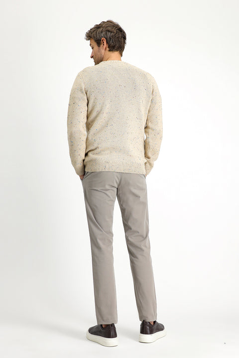 Medium Mink Slim Fit Stretch Canvas / Chino Trousers