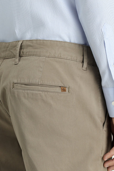 Koyu Vizon Slim Fit Dar Kesim Likralı Kanvas / Chino Pantolon