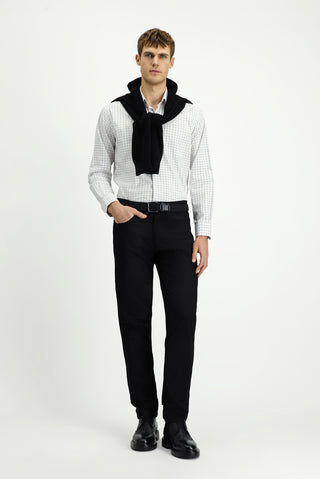  Siyah 6 Drop Regular Fit Standart Kesim Desenli Likralı Kanvas / Chino Pantolon