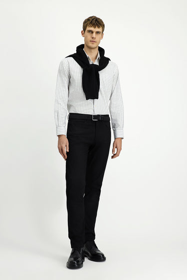  Siyah Regular Fit Desenli Likralı Kanvas / Chino Pantolon