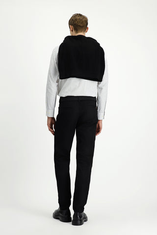  Siyah 6 Drop Regular Fit Standart Kesim Desenli Likral? Kanvas / Chino Pantolon-Ki??l?