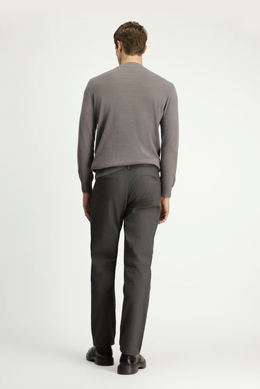  Orta Gri Slim Fit Dar Kesim Desenli Likralı Kanvas / Chino Pantolon