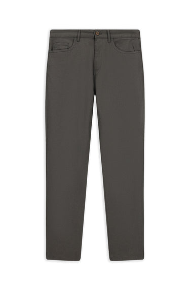 Orta Gri Slim Fit Dar Kesim Desenli Likralı Kanvas / Chino Pantolon