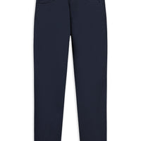 Orta Lacivert Slim Fit Dar Kesim Desenli Likralı Kanvas / Chino Pantolon