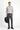 Orta Gri Regular Fit Desenli Likralı Kanvas / Chino Pantolon
