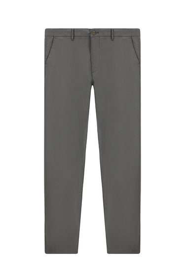 Orta Gri Relaxed Fit Rahat Kesim Desenli Likralı Kanvas / Chino Pantolon