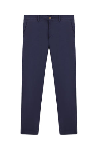  Koyu Lacivert 6 Drop Regular Fit Standart Kesim Desenli Likralı Kanvas / Chino Pantolon
