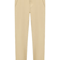 Light Beige Regular Fit Standard Cut Patterned Lycra Canvas / Chino Trousers