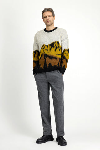  Açık Gri Slim Fit Dar Kesim Likralı Örme Klasik Kumaş Pantolon