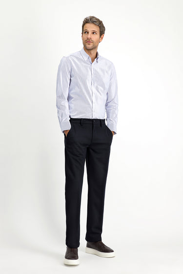  Koyu Lacivert Slim Fit Dar Kesim Likralı Örme Klasik Kumaş Pantolon