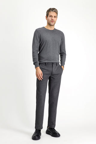  Orta Antrasit Slim Fit Dar Kesim Likralı Örme Klasik Kumaş Pantolon