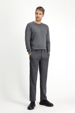  Orta Antrasit Slim Fit Dar Kesim Likralı Örme Klasik Kumaş Pantolon