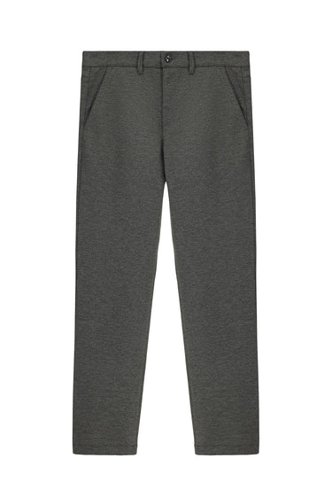 Orta Antrasit Slim Fit Dar Kesim Likralı Örme Klasik Kumaş Pantolon
