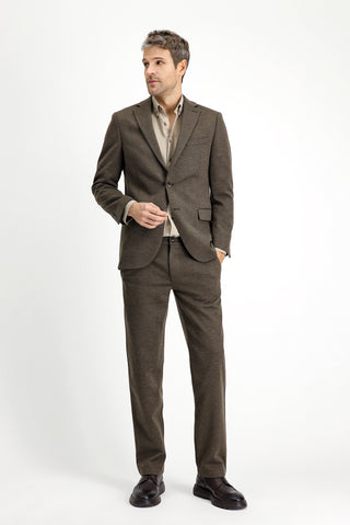  Koyu Vizon Slim Fit Dar Kesim Likralı Örme Klasik Kumaş Pantolon