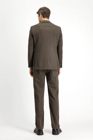  Koyu Vizon Slim Fit Dar Kesim Likralı Örme Klasik Kumaş Pantolon