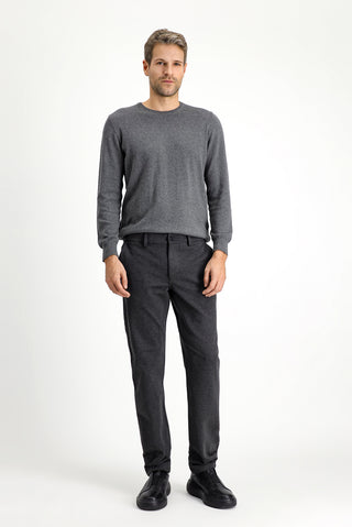  Koyu Antrasit 6 Drop Regular Fit Standart Kesim Likralı Örme Klasik Kumaş Pantolon
