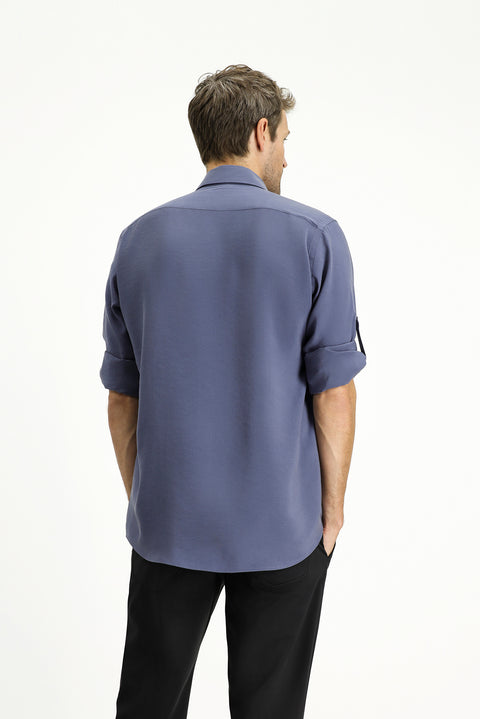 İndigo Uzun Kol Regular Fit Düğmeli Yaka Spor Gömlek