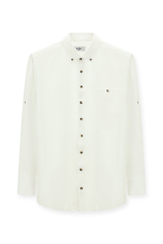  Beyaz Uzun Kol Regular Fit Düğmeli Yaka Spor Gömlek