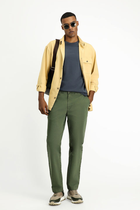 Hardal Uzun Kol Oversize Desenli Pamuk Gömlek / Mont