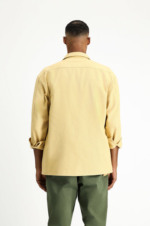 Hardal Uzun Kol Oversize Desenli Pamuk Gömlek / Mont