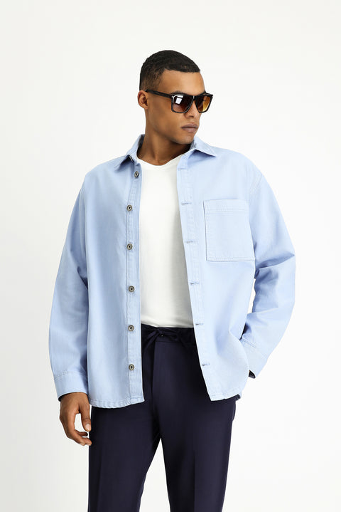 Mavi Uzun Kol Regular Fit Pamuk Denim Gömlek