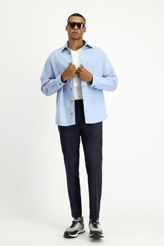  Mavi Uzun Kol Regular Fit Pamuk Denim Gömlek