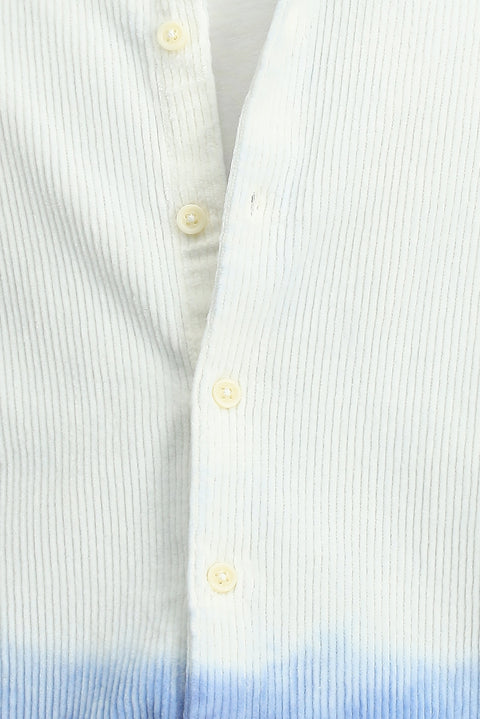 Orta Lacivert Uzun Kol Oversize Ekstra Rahat Kesim Spor Pamuklu Düğmeli Yaka Kadife Gömlek