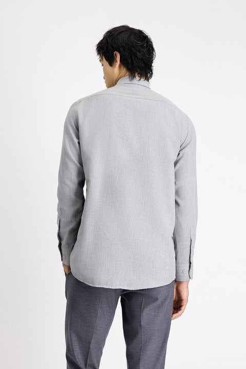 Orta Gri Uzun Kol Regular Fit Pamuklu Kolay Ütülenebilir Spor Gömlek