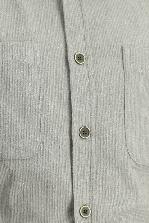 Orta Gri Uzun Kol Oversize Pamuklu Oduncu Gömlek